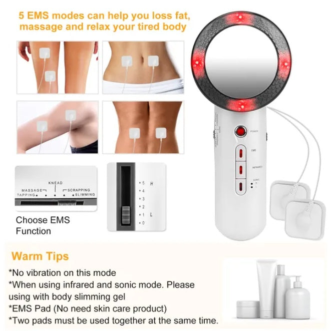 Ultrasonic Three In One Multifunctional EMS Infrared Massager - DropOnline.co