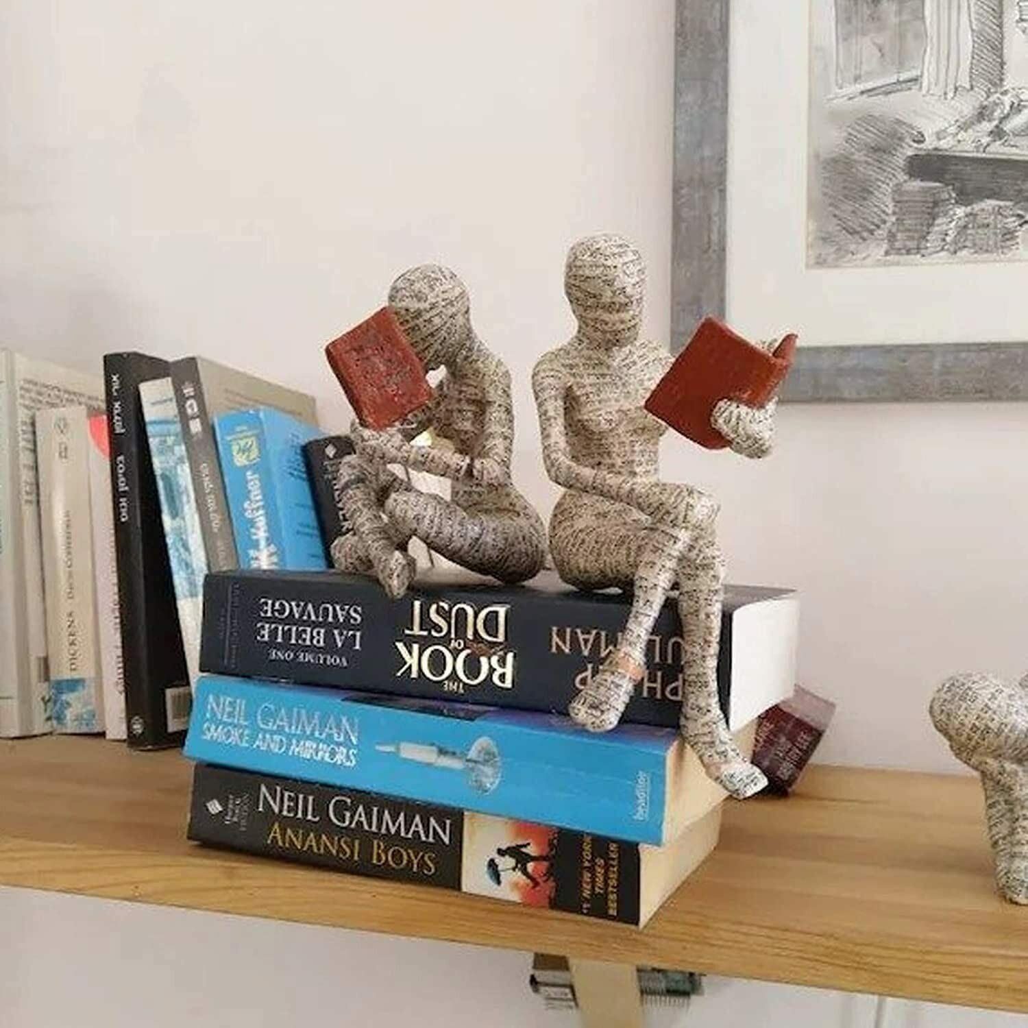 Reading Woman Thinker Resin Statue House Decoration Ornament Character Sculpture Home Decor Ornament Bookshelf Decoration - DropOnline.co