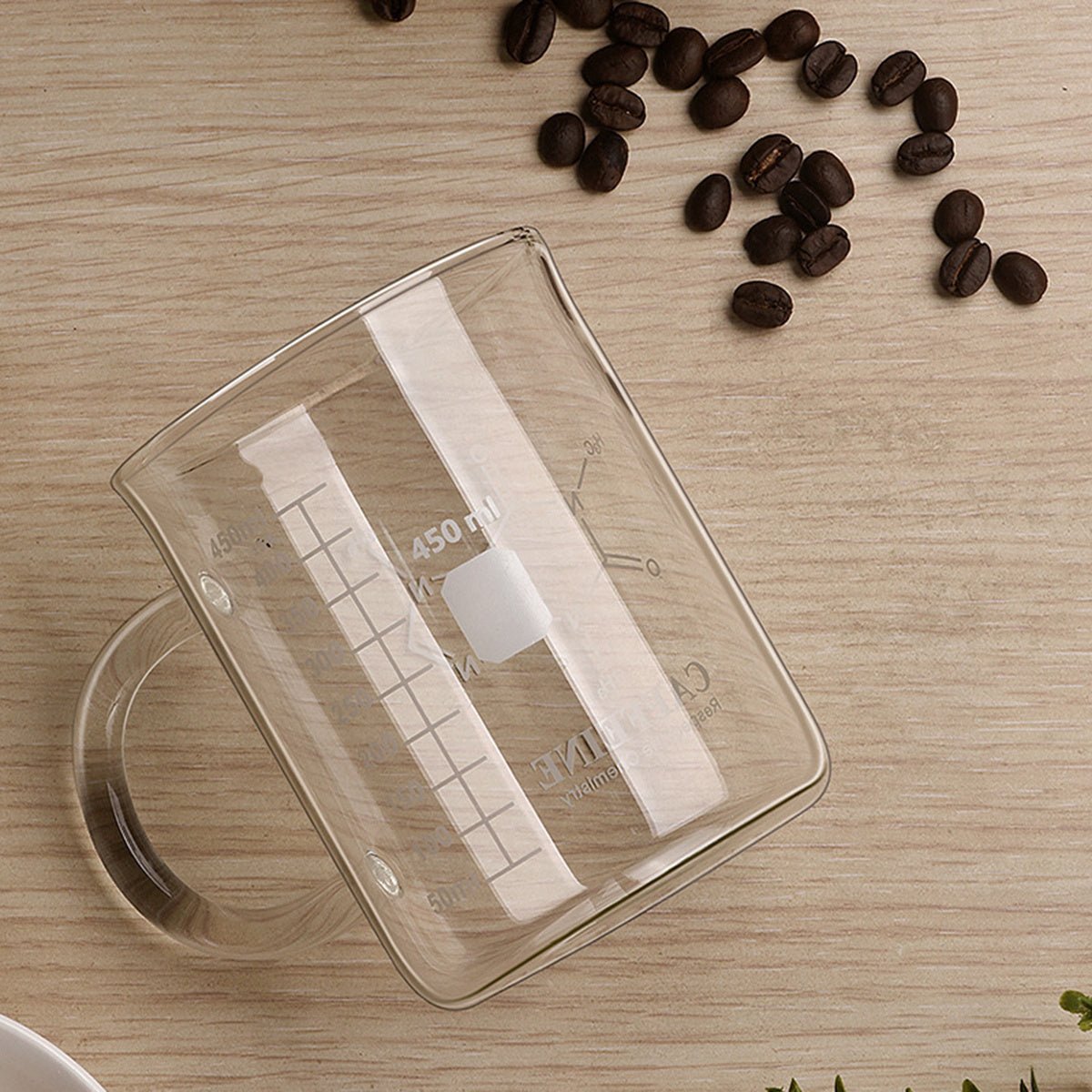 1 PCS Transparent Tape With High Borosilicate Glass Cup, Coffee Cup, Coffee Sharing Cup With Scale Identification - DropOnline.co