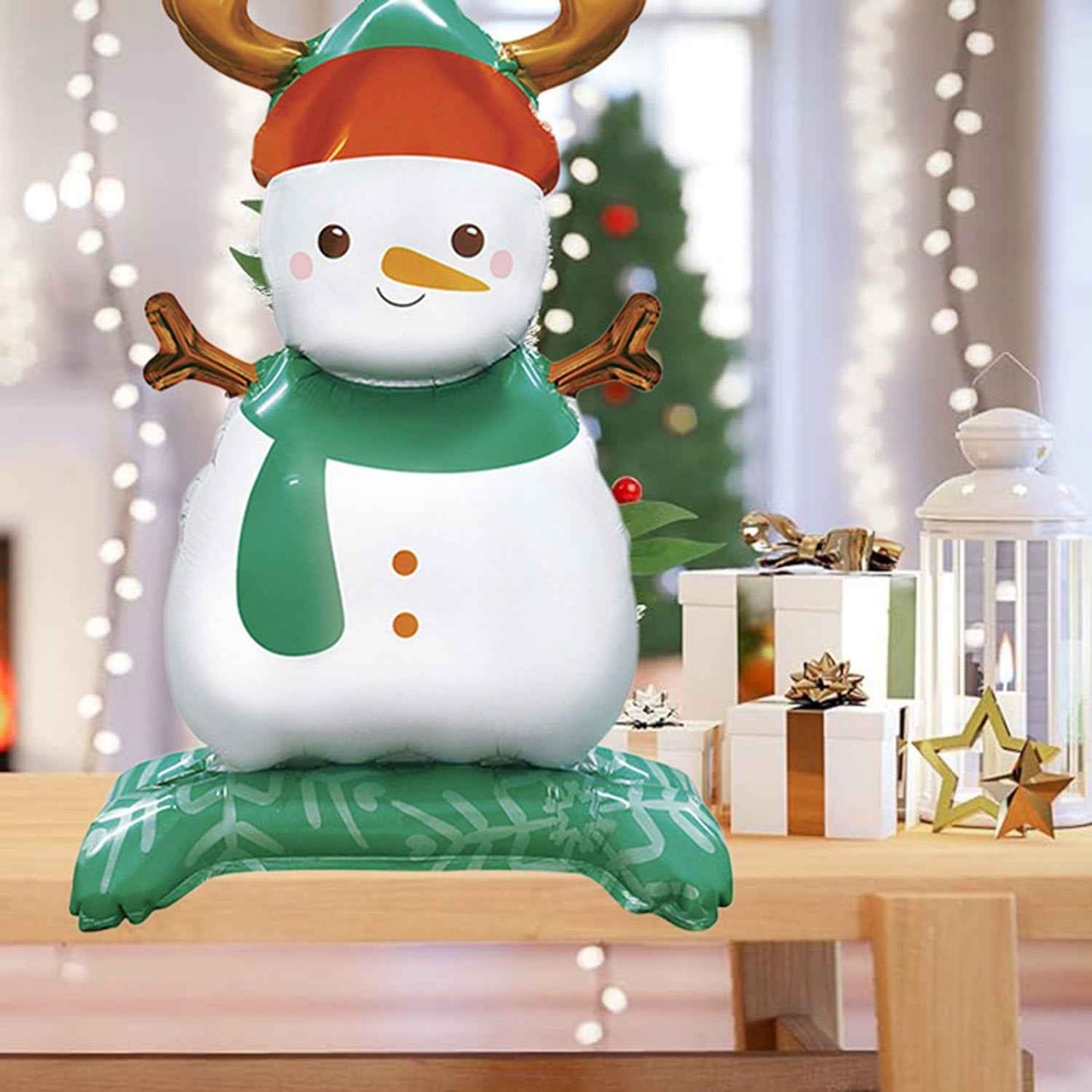 Christmas 3D Foil Balloons Set - 8 Pack Standing Mylar Balloons with Base - DropOnline.co