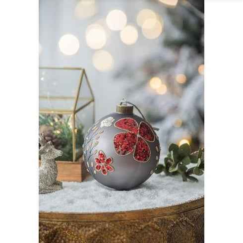 Christmas Ball Ornaments - 4.7" Glass Decorative Hanging Ornaments Set of 4 - DropOnline.co