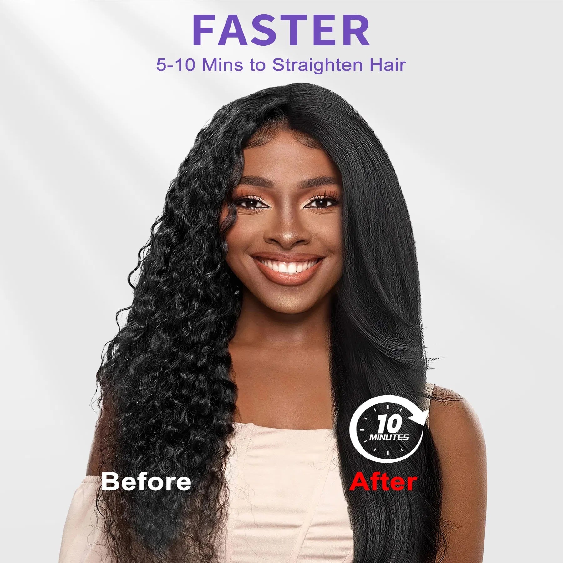 Hair Straightener Brush, Ionic Plus Steam Straightening Brush For Smooth, Anti-frizz Hair, Anti-Scald Ceramic Straightening Comb, Heated Straightener Brush Flat Iron Fast Heating For Home Salon - DropOnline.co