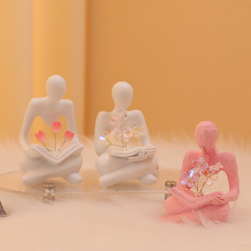 Silence Is The Golden Thinker Small Night Lamp Bouquet Handmade Ornaments Home Decor - DropOnline.co