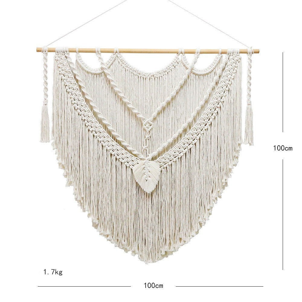 Room Decor Hand Woven Tapestry Wall Curtains With Bohemian Leaves - DropOnline.co