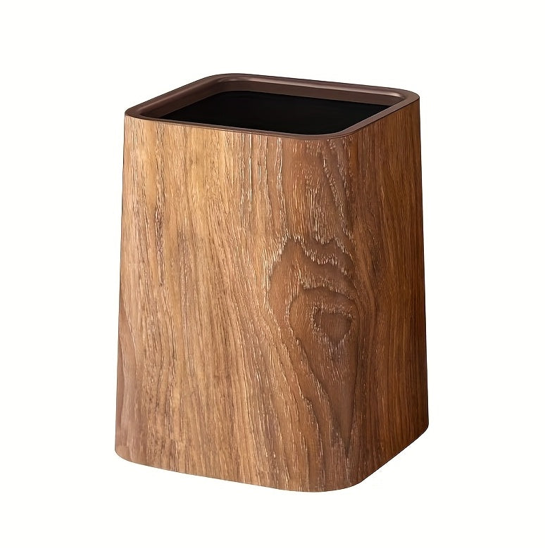 Wood Grain Trash Can - DropOnline.co