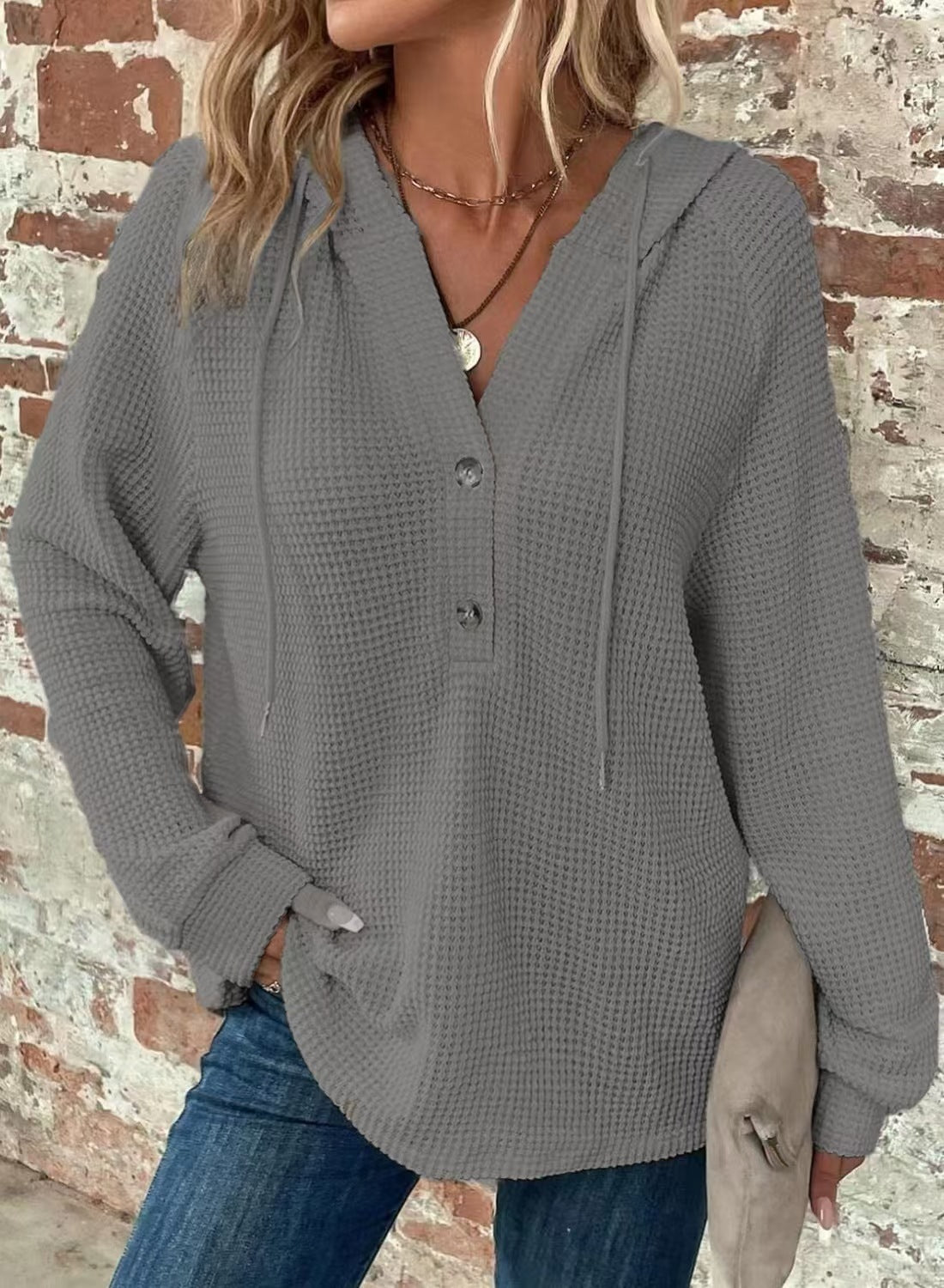Women's V-Neck Long Sleeve Pullover Sweater - Casual Sports Style - DropOnline.co