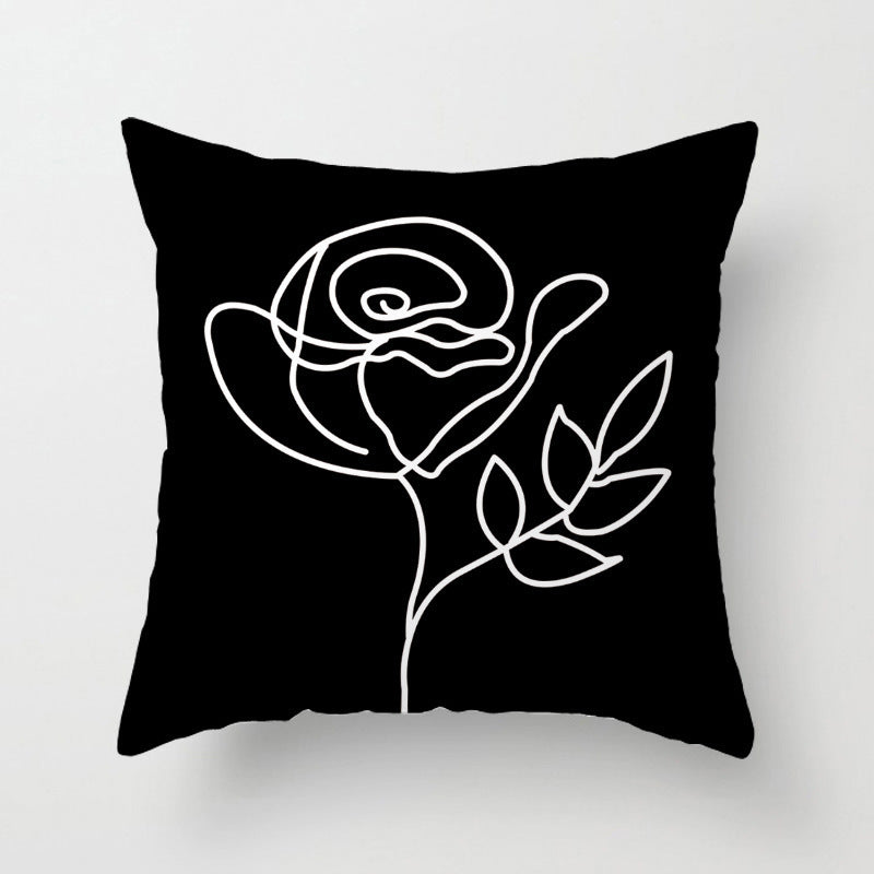 Geometric English Letter Simple And Light Luxury Waist Cushion Pillowcase - DropOnline.co