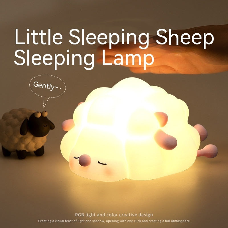 Cute Silicone Night Lights Sheep Cartoon - Rechargeable Timing Dimming Sleep Light for Children's Room - DropOnline.co
