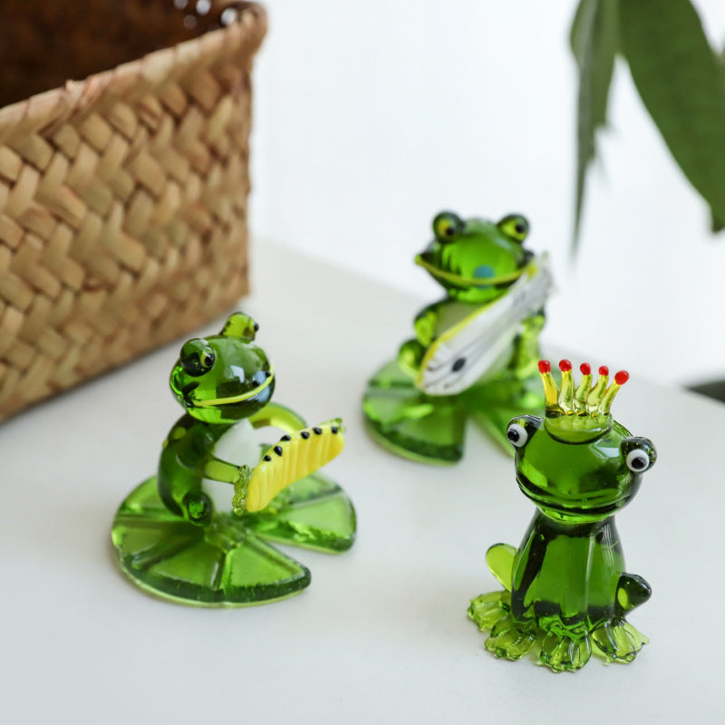 Home Decor Glass Frog Ornament Shape - DropOnline.co