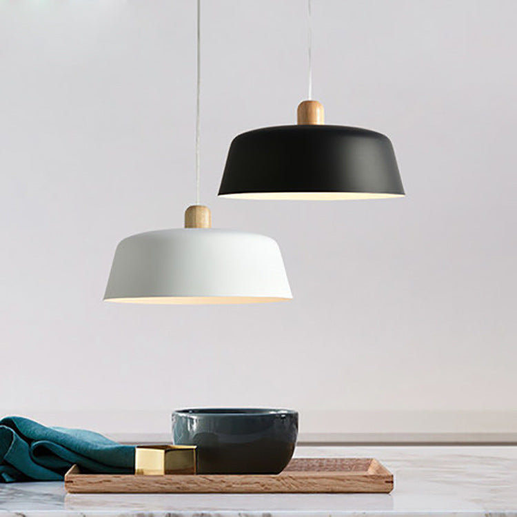 Nordic Wood Pendant Lighting Fixture Luminaire Round Kitchen Dining Room Hanging Lamp Suspension Light Home Decor Black Bedside - DropOnline.co
