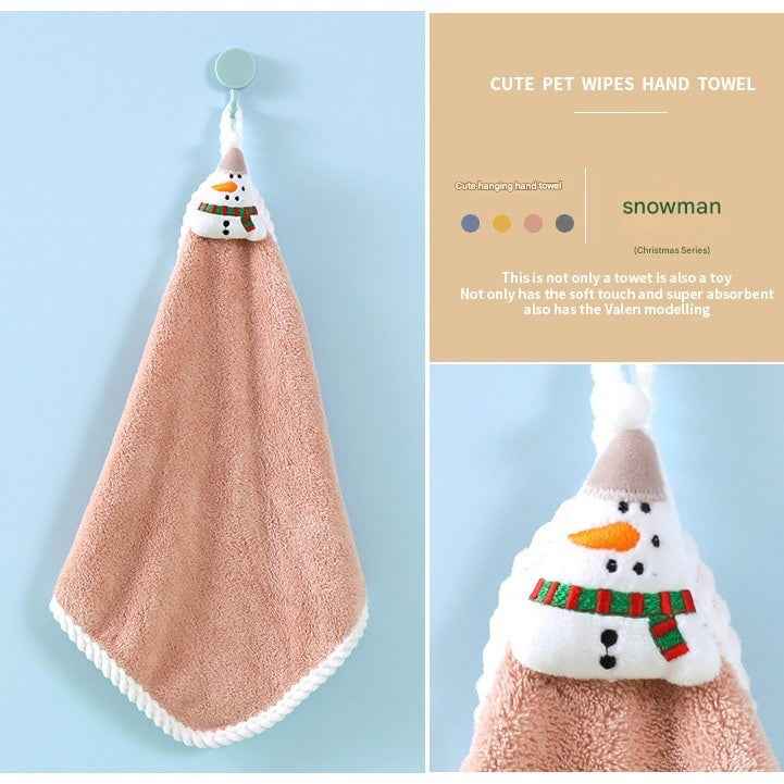 Christmas Theme Hand Towel - 1pcs Holiday Bathroom Decor - DropOnline.co