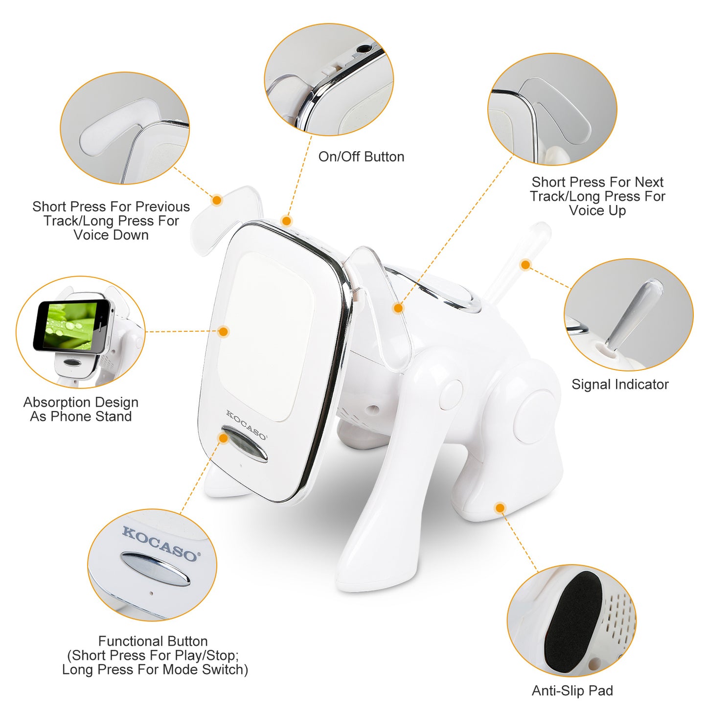 Puppy Dog Wireless Speaker Portable Mini Music Player Stereo Cute Animal Speaker With Built-In Mic FM Radio Stereo Bass MMC Card Slot USB Port For Cellphone Tablet - DropOnline.co