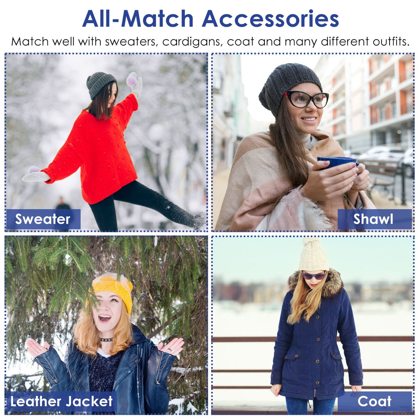 Women's Winter Beanie Hat & Scarf Set - Warm Knitting Gift Set for Outdoors - DropOnline.co