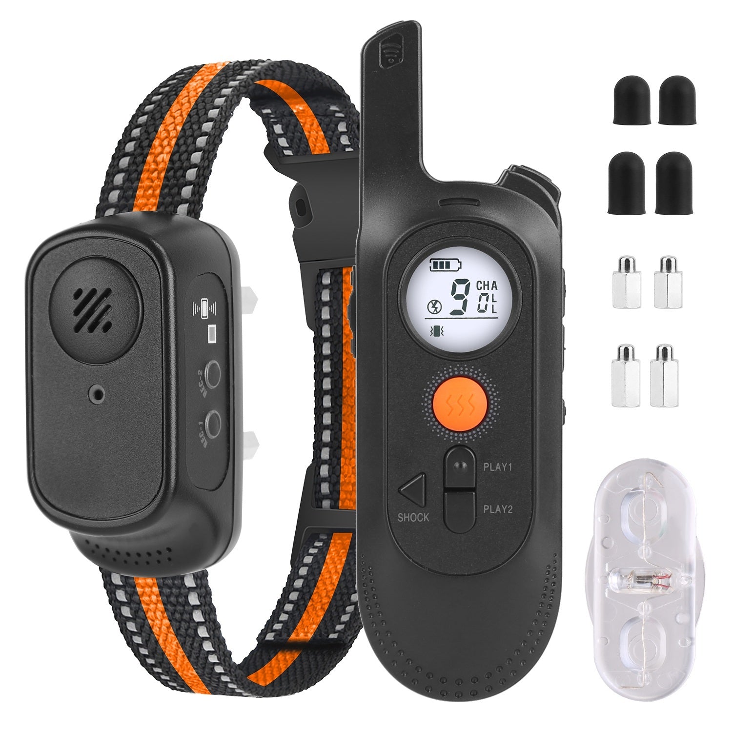 1Pc 984FT Dog Training Collar IP65 Waterproof Pet Beep Vibration Electric Shock Collar 3 Channels Rechargeable Transmitter Receiver Trainer With Recording Safety Keypad Lock - DropOnline.co