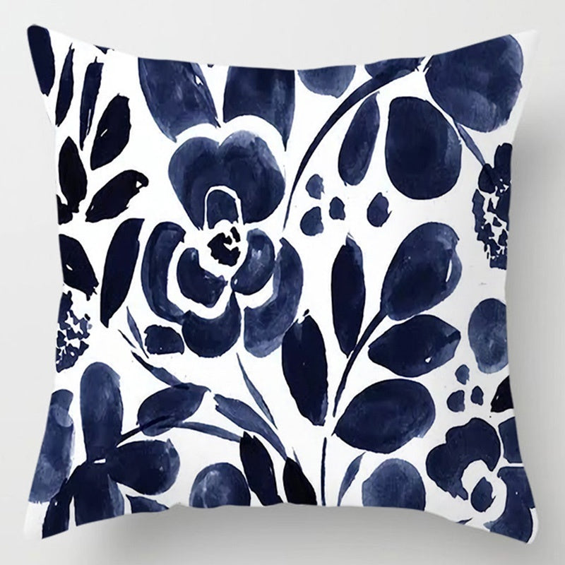 Floral Plant Pattern Cushion Cover - Botanical Bedroom Decor Throw Pillow Case - DropOnline.co