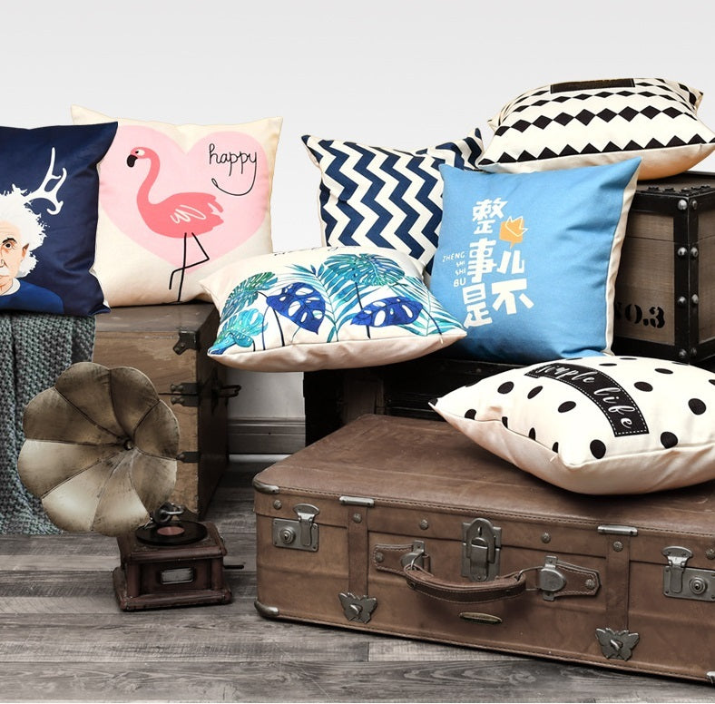 Pastoral Cotton Linen Sofa Pillow Cushion Office Waist Creative Activities Gift Cover - DropOnline.co