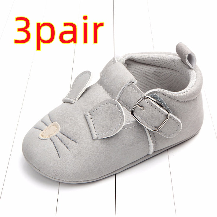 Cartoon Animal Baby Shoes - Soft Non-Slip Leather First Walking Shoes - DropOnline.co