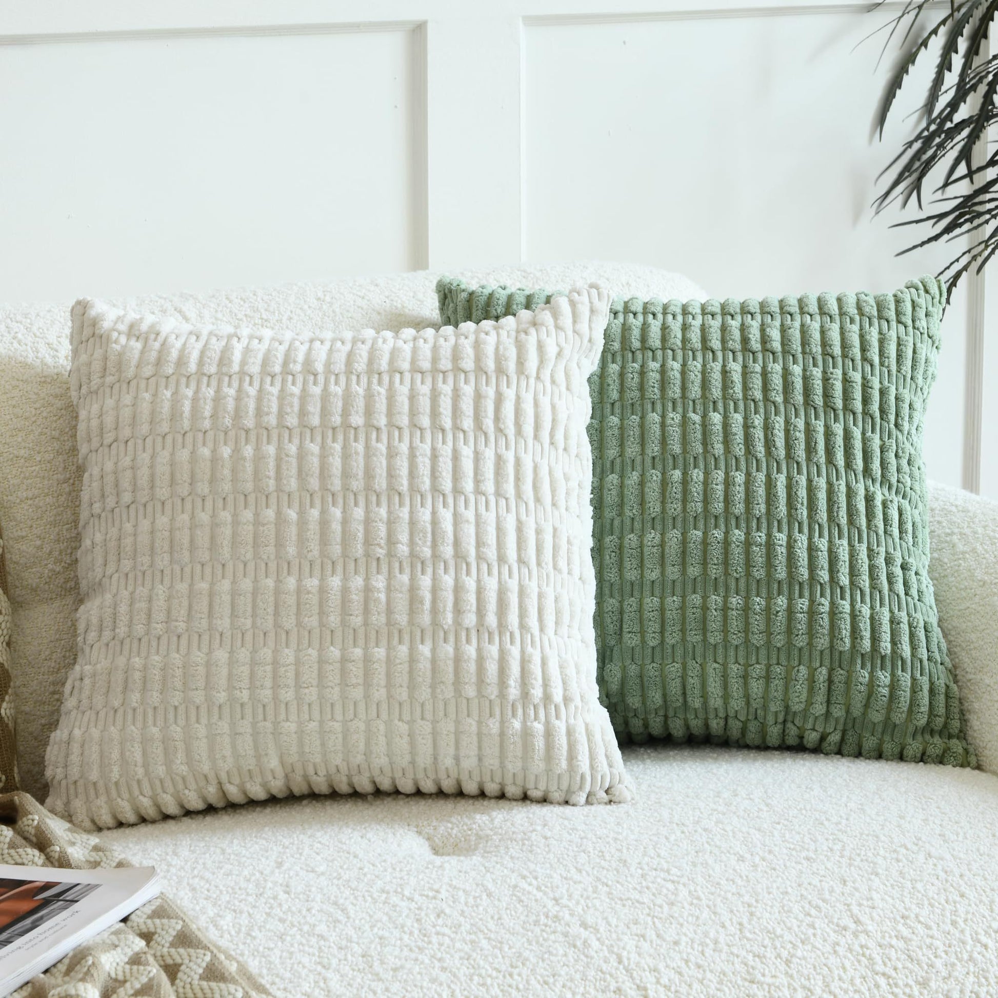 Corduroy Decorative Throw Pillow Covers Soft Boho Striped Pillow Covers Modern Farmhouse Christmas Home Decor For Sofa Living Room Couch Bed - DropOnline.co