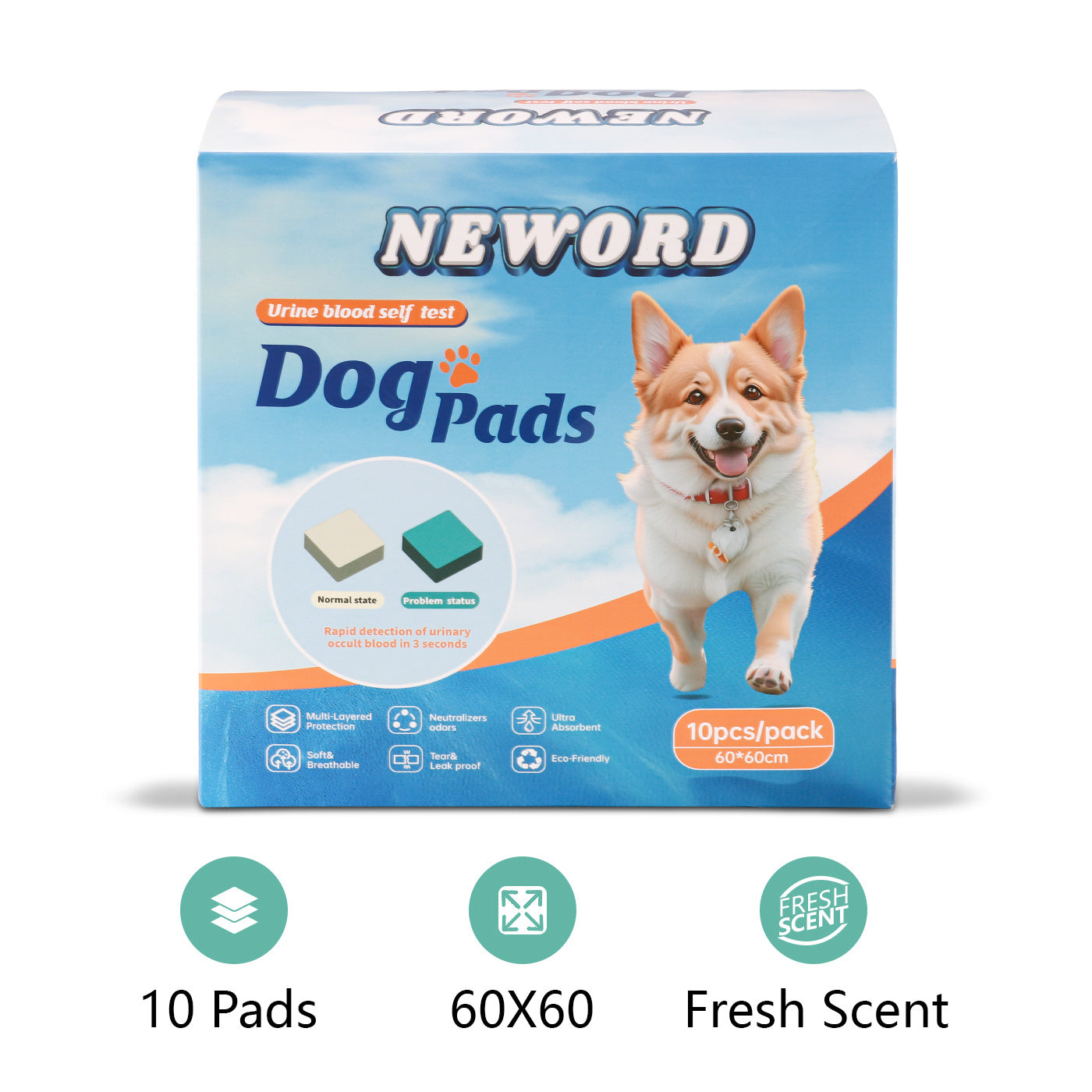 Dog Detection Urine Pad - Absorbent Training Pads for Puppies and Adult Dogs - DropOnline.co