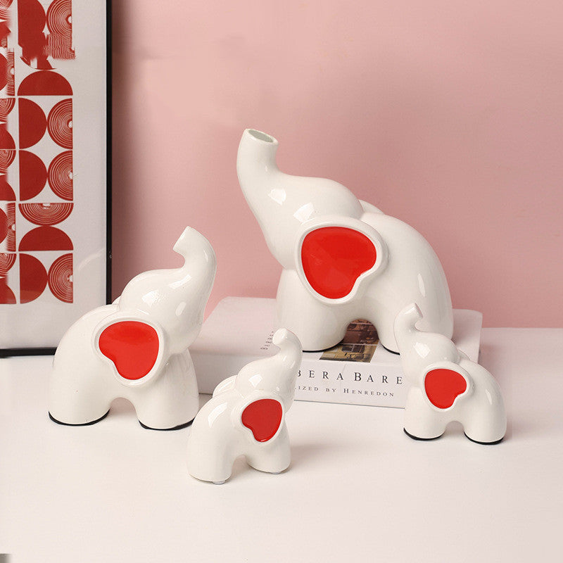 Nordic Home Decor Accessories Ceramic Elephant Vase Bedroom Desktop - DropOnline.co