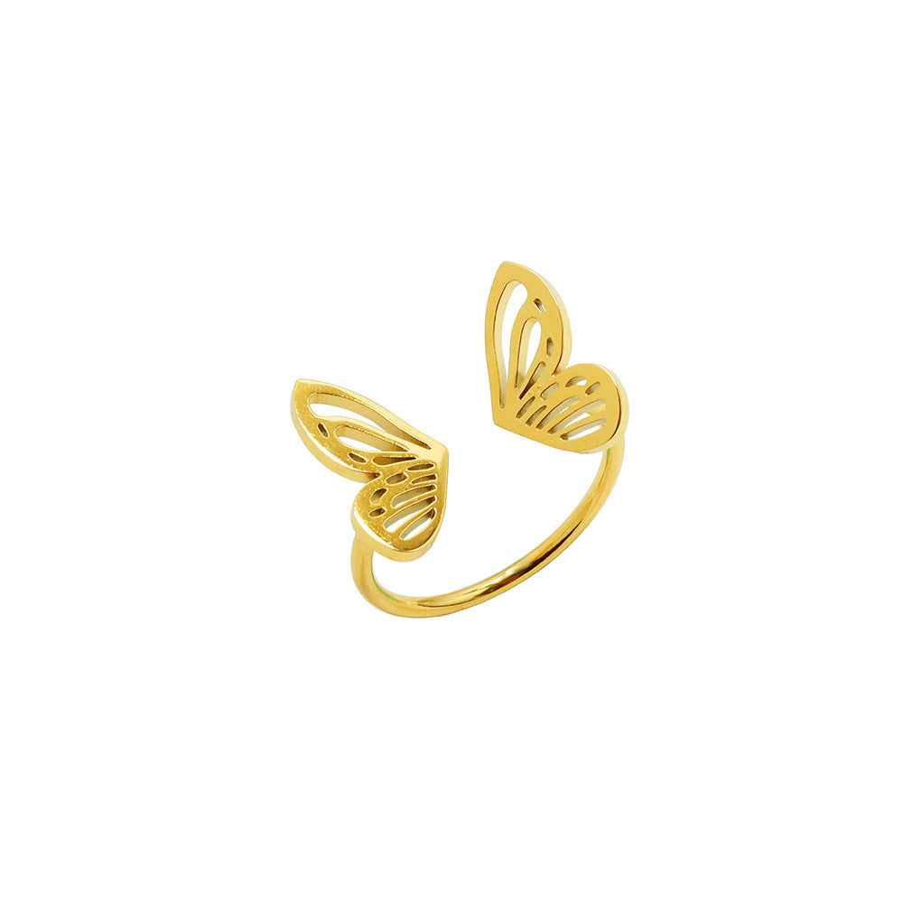 Personality Fashion Normcore Style Hollow Butterfly Ring - DropOnline.co