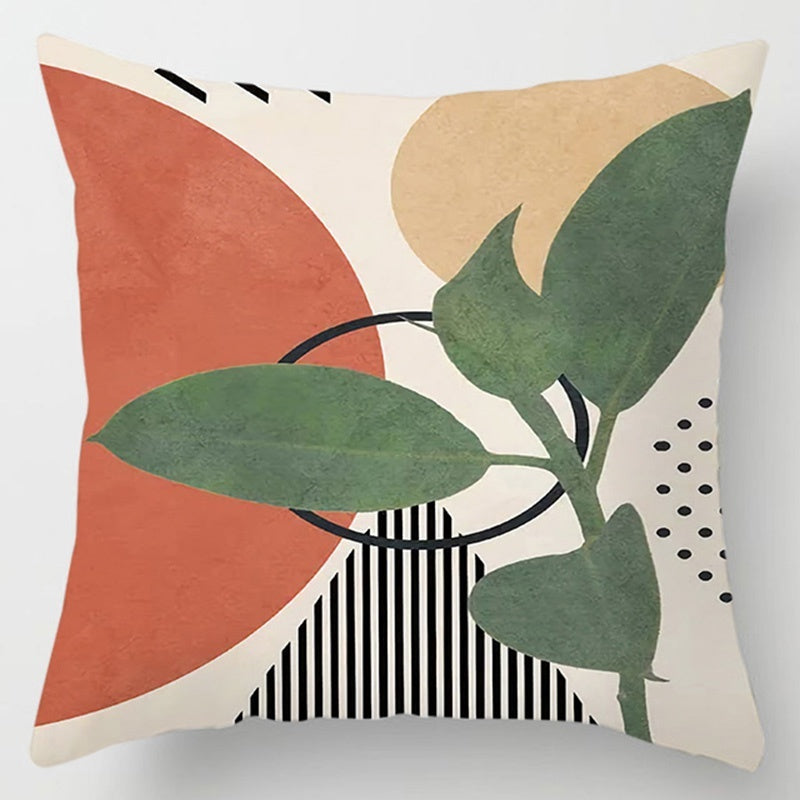 Floral Plant Pattern Cushion Cover - Botanical Bedroom Decor Throw Pillow Case - DropOnline.co
