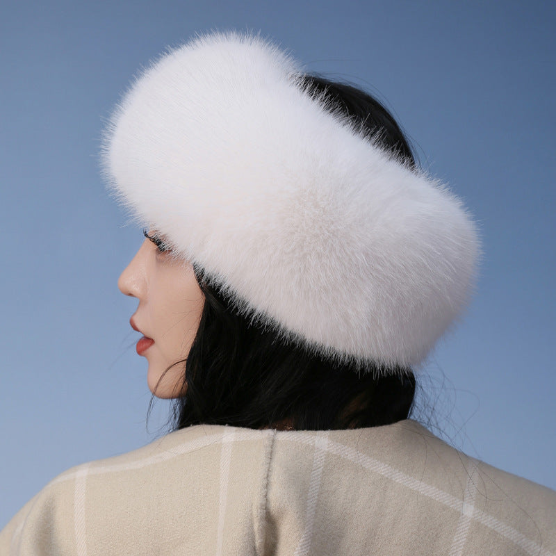 Autumn Winter Fur Hair Ring Hat - Thickened Topless Design - DropOnline.co