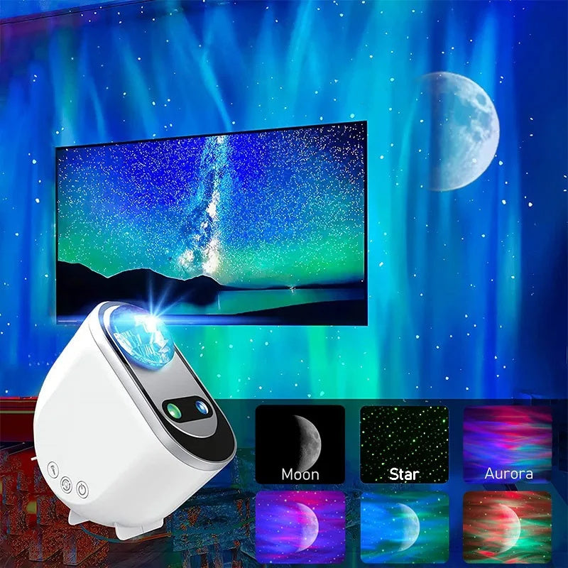 Aurora Borealis Starlight Projectors LED Galaxy Star Atmosphere Galaxy Night Light Home Bedroom Sky Moon Lamp Room Decor Gift - DropOnline.co