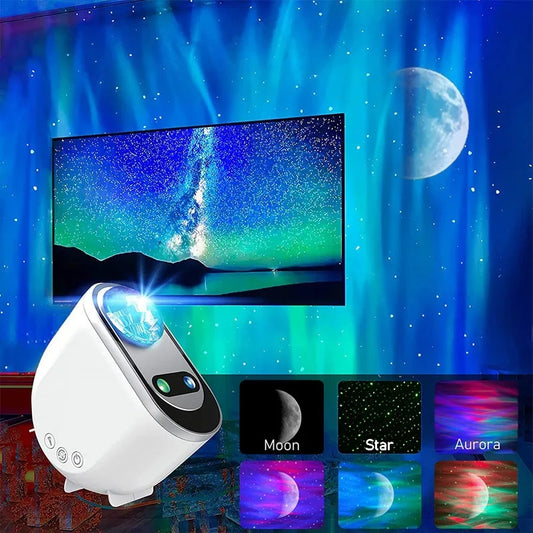 Aurora Borealis Starlight Projectors LED Galaxy Star Atmosphere Galaxy Night Light Home Bedroom Sky Moon Lamp Room Decor Gift - DropOnline.co