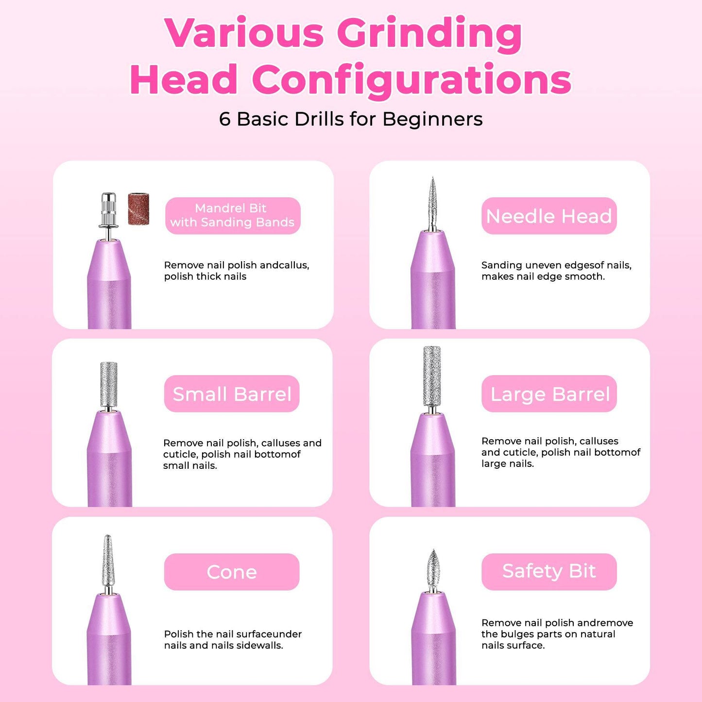 Professional Portable Electric Nail Drill,Manicure Pedicure With Nail Drill Bits - DropOnline.co