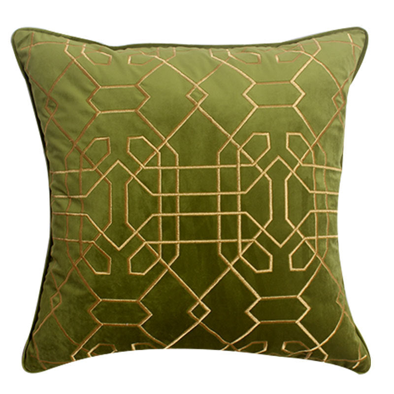 Dutch Velvet Embroidery Pillow Cover Series American Model Room Bedside Cushion - DropOnline.co
