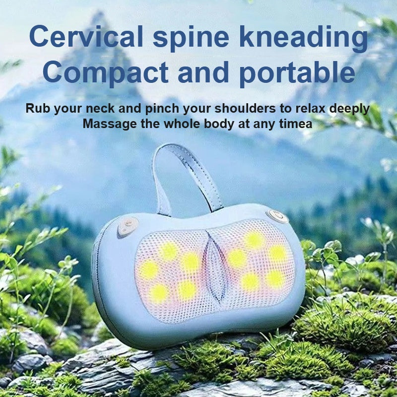 Massage The Back And Neck With Heated, Kneading Deep Tissue Massage Pillows - DropOnline.co