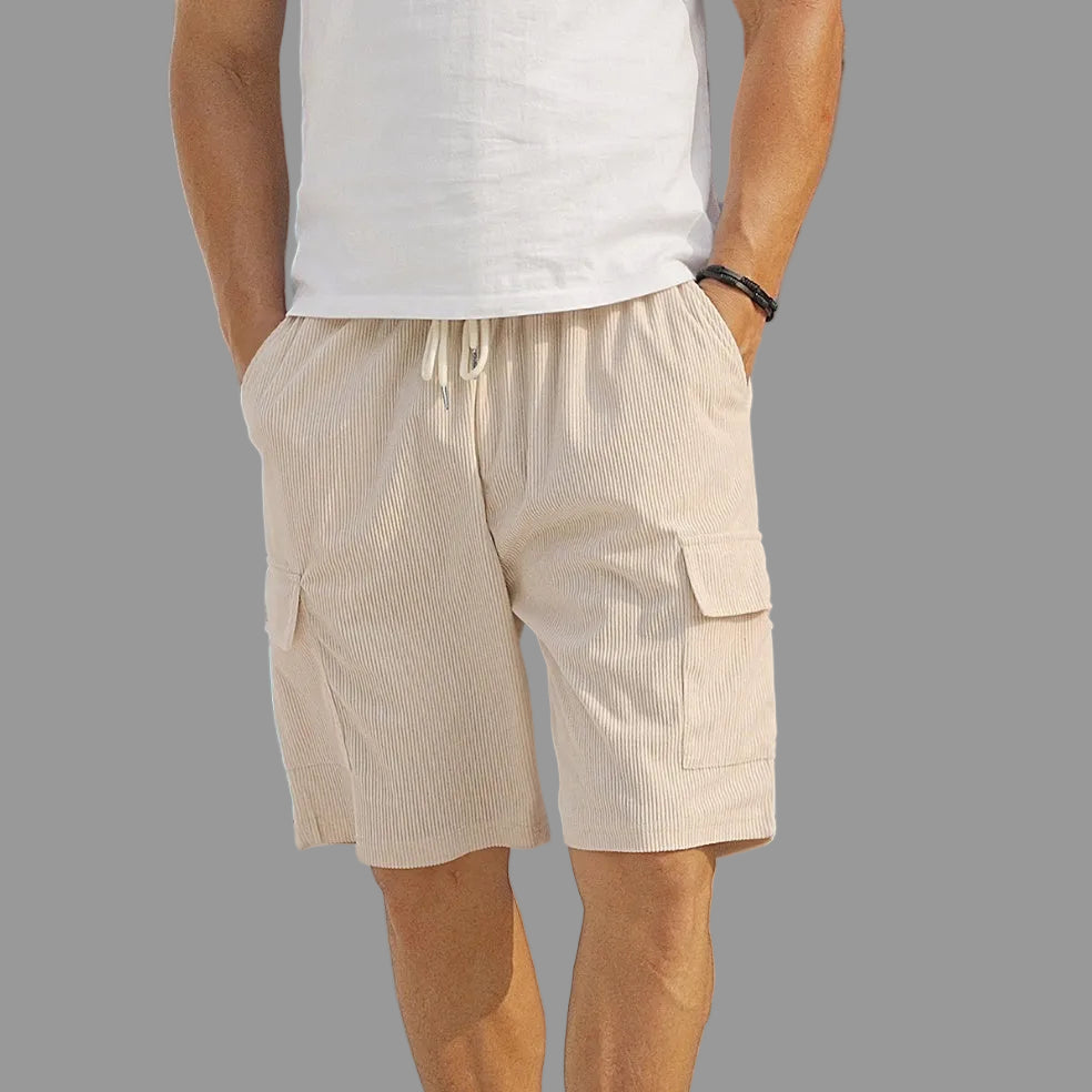 Mens Corduroy Multi-Pocket Shorts For Sports