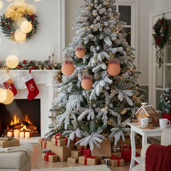 4PCS Glass Christmas Ball Ornaments - Brown Shiny Holiday Tree Decorations (4.7 inch) - DropOnline.co