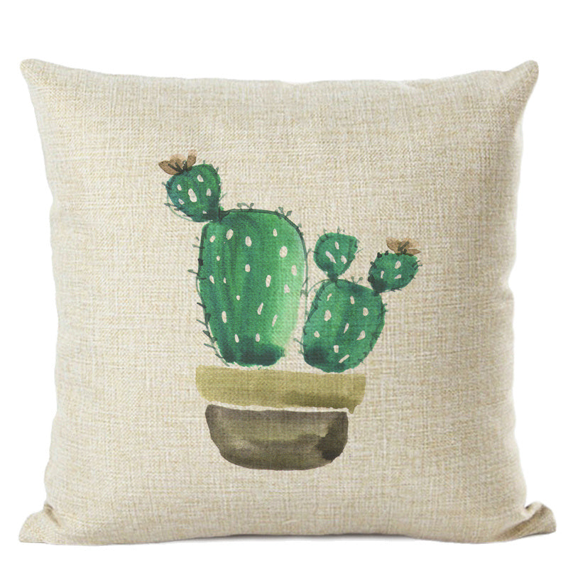Cactus Cotton Linen Cushion Cover Home Car Interior - DropOnline.co
