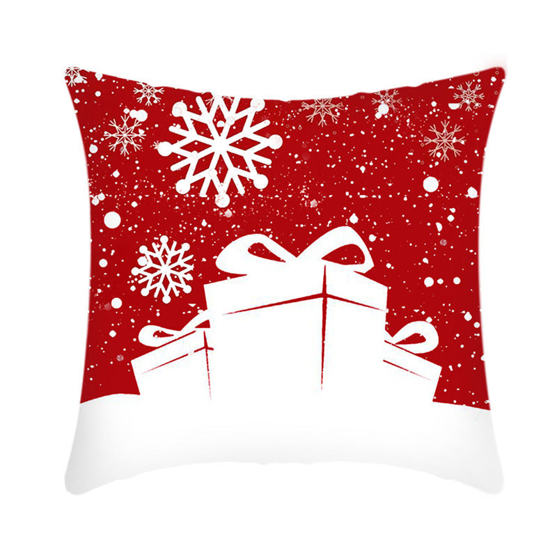 Merry Christmas Cushion Cover 45cm Elk Santa Claus Short Plush Sofa Pillow Cover Home Decor Pillowcase Christmas Decoration - DropOnline.co