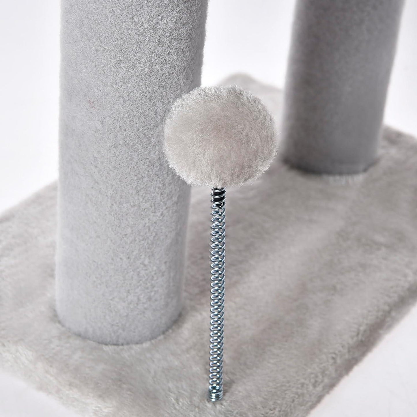 Gray Indoor Cat Tree With Hanging Ball 20.5Cat Tree With Tunnel Bed And Scratching Post Cat Tower - DropOnline.co