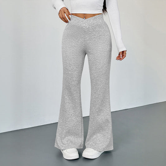 Women's Slim Fit Bootcut Trousers - Casual Daily Flare Leg Pants - DropOnline.co
