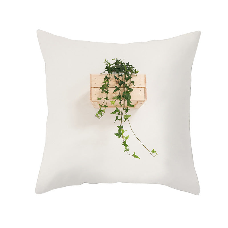 Light Tropical Plants Home Decor Peach Skin Fleece Pillowcase - DropOnline.co