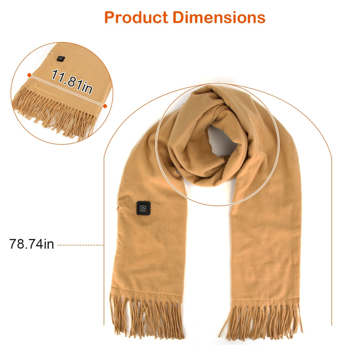 USB Electric Heated Winter Scarf - 3 Heating Modes for Outdoor Activities - DropOnline.co