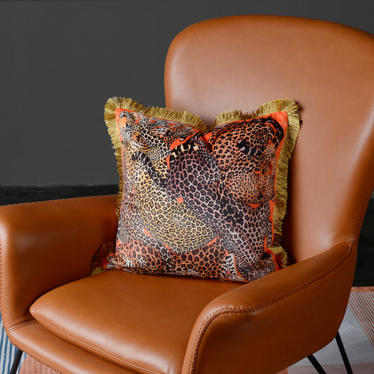 Leopard Living Room Sofa Cushion Tassel Print Pillowcase - DropOnline.co