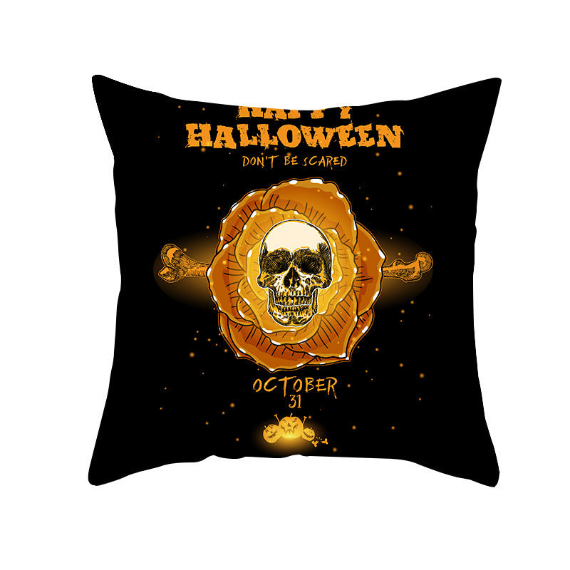 Halloween Pumpkin Letter Fleece Cushion Cover - DropOnline.co