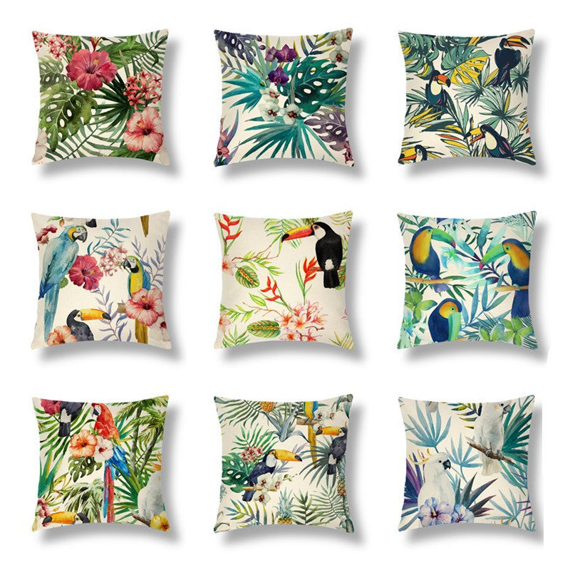 Tropical Series Linen Throw Pillow Case Cushion Cover - DropOnline.co