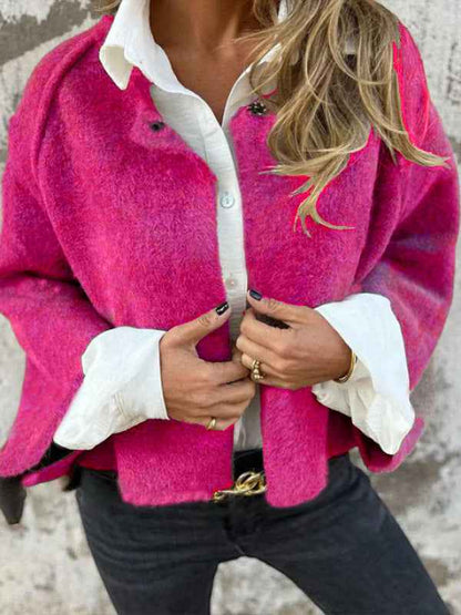 Lady's Bat-sleeve Cardigan Short Cashmere Coat