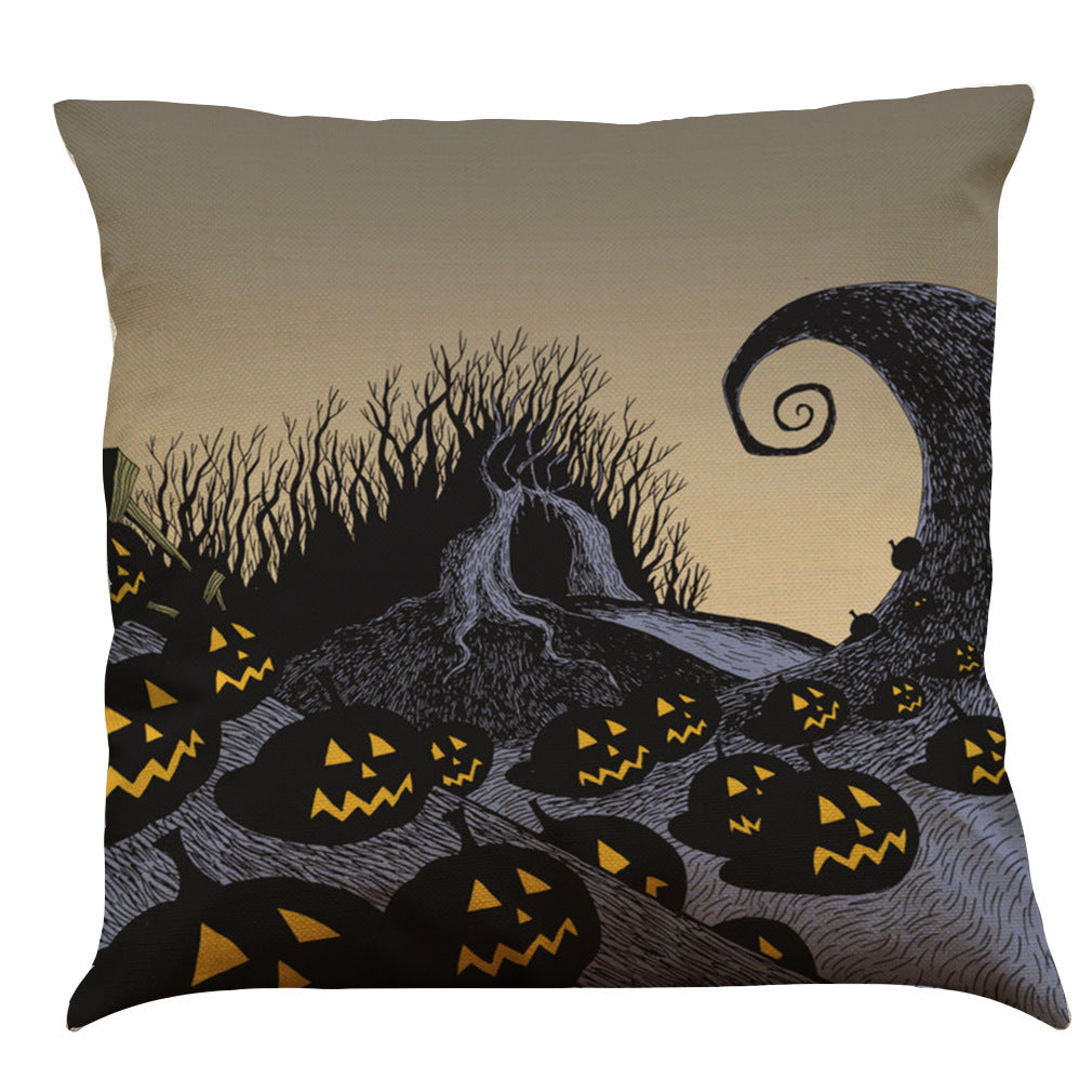 Halloween Cotton Linen Sofa Car Cushion Pillowcase - DropOnline.co