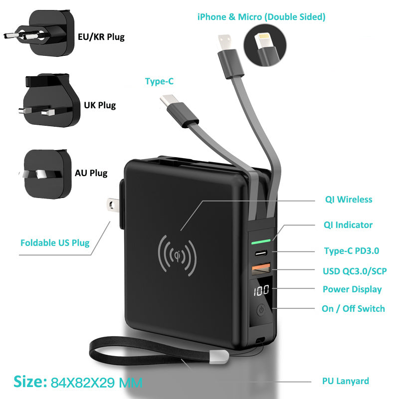 Super QI Wireless Charging Treasure PD20W Fast Power Bank - DropOnline.co