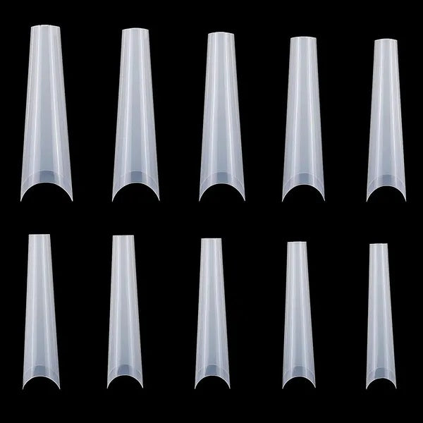 500Pcs False Nail Tips C Curve Half Cover French Nails Extra Long Fake - DropOnline.co