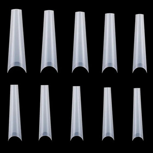 500Pcs False Nail Tips C Curve Half Cover French Nails Extra Long Fake - DropOnline.co