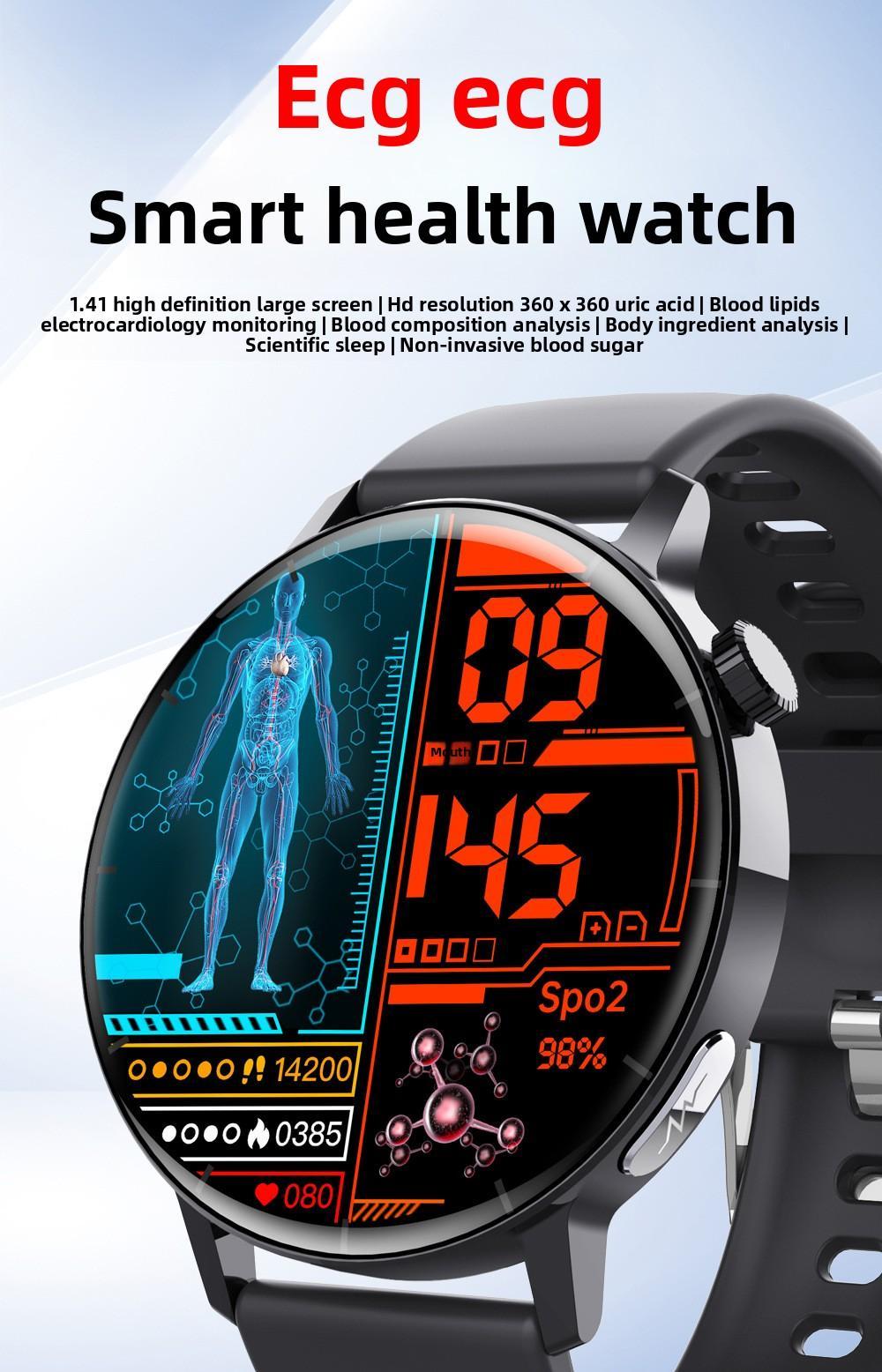 1.41-inch Health Smartwatch Fitness Tracker And Heart Rate-blood Oxygen-blood Pressure-sleep Monitor - DropOnline.co