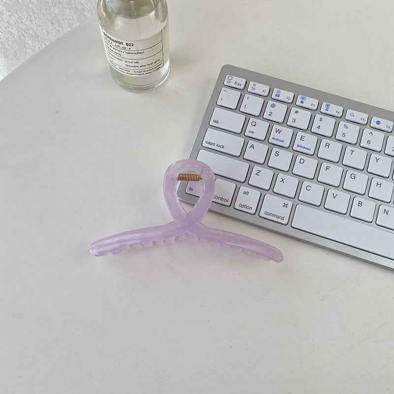 Large Jelly Color Bath Pan Hair Grabber - Minimalist Curve Design Drain Catcher